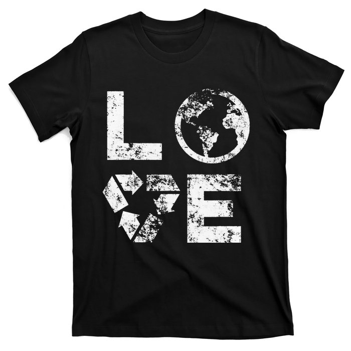 Love Earth Day 90s Vintage Recycling T-Shirt