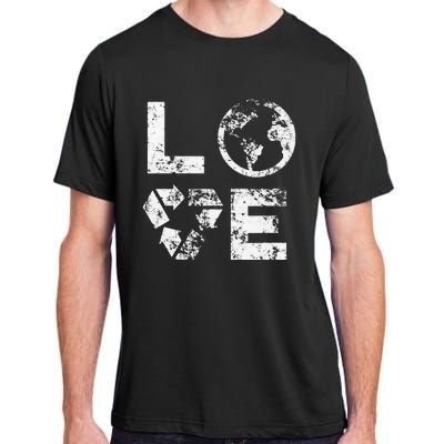 Love Earth Day 90s Vintage Recycling Adult ChromaSoft Performance T-Shirt