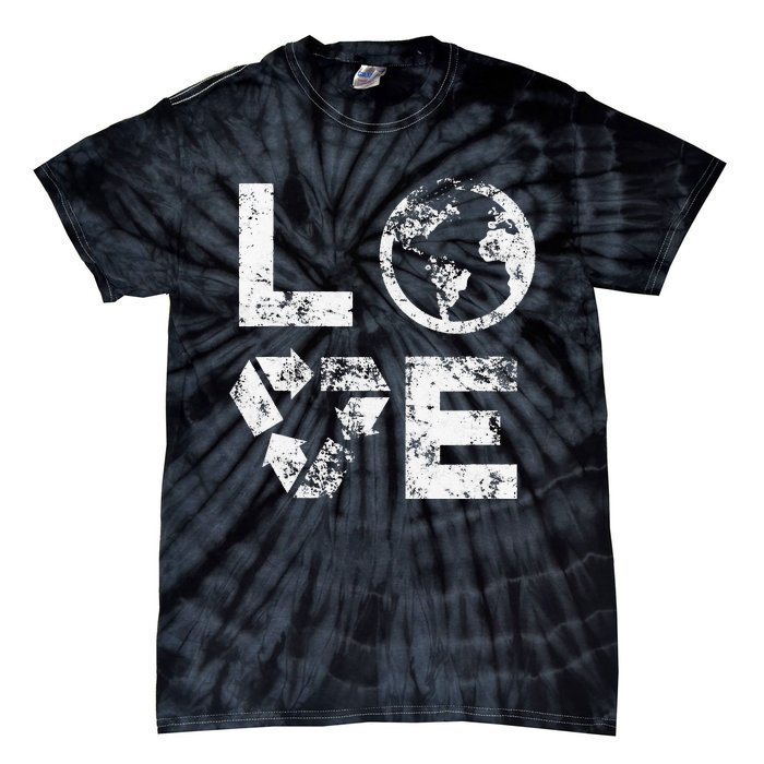 Love Earth Day 90s Vintage Recycling Tie-Dye T-Shirt