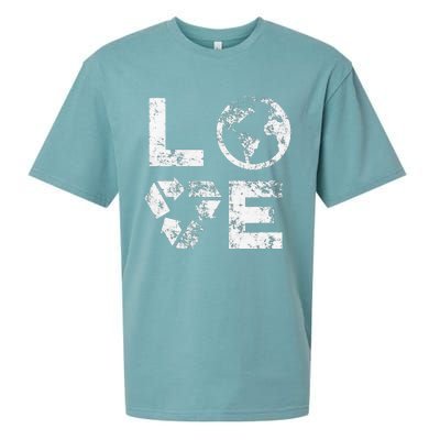 Love Earth Day 90s Vintage Recycling Sueded Cloud Jersey T-Shirt