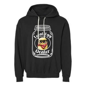 Local Egg Dealer for Chicken Farms and Farmers Funny Chicken Garment-Dyed Fleece Hoodie