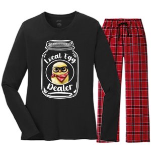 Local Egg Dealer for Chicken Farms and Farmers Funny Chicken Women's Long Sleeve Flannel Pajama Set 