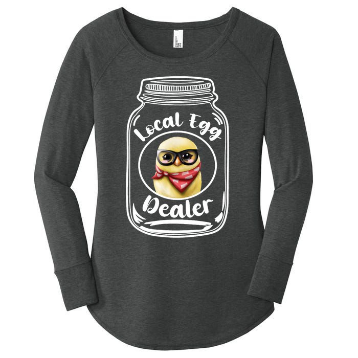 Local Egg Dealer for Chicken Farms and Farmers Funny Chicken Women's Perfect Tri Tunic Long Sleeve Shirt