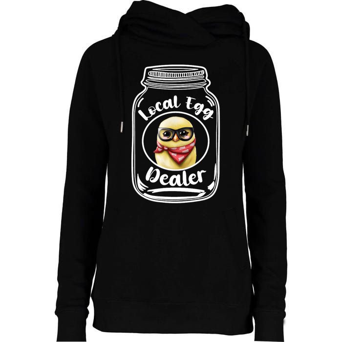 Local Egg Dealer for Chicken Farms and Farmers Funny Chicken Womens Funnel Neck Pullover Hood