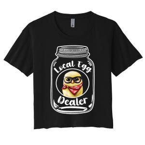 Local Egg Dealer for Chicken Farms and Farmers Funny Chicken Women's Crop Top Tee