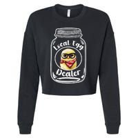 Local Egg Dealer for Chicken Farms and Farmers Funny Chicken Cropped Pullover Crew