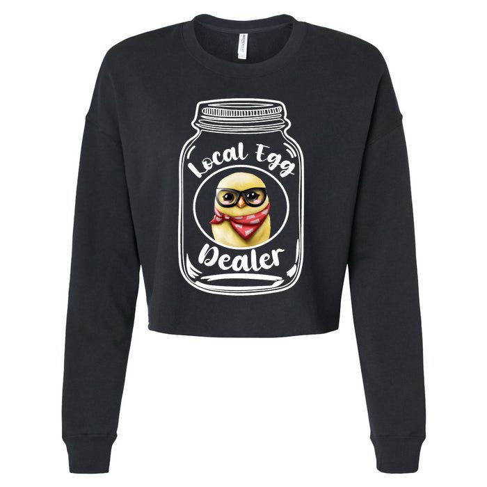 Local Egg Dealer for Chicken Farms and Farmers Funny Chicken Cropped Pullover Crew