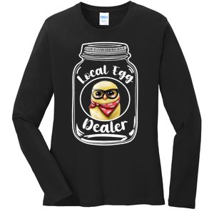 Local Egg Dealer for Chicken Farms and Farmers Funny Chicken Ladies Long Sleeve Shirt