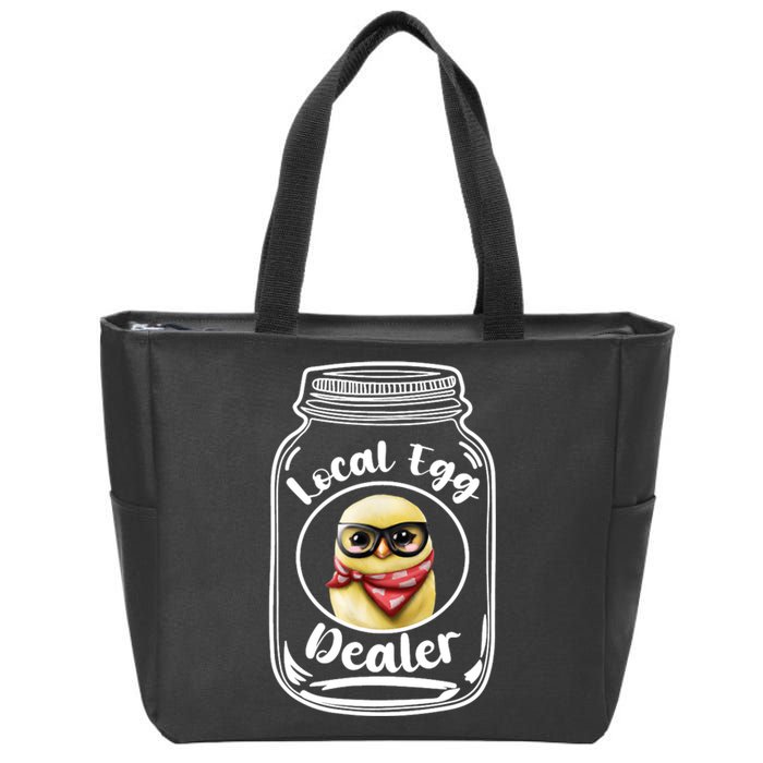 Local Egg Dealer for Chicken Farms and Farmers Funny Chicken Zip Tote Bag