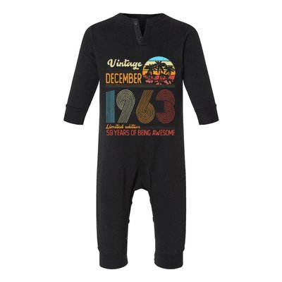 Limited Edition December 59th Birthday Gifts Vintage 1963 Infant Fleece One Piece