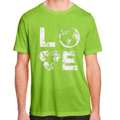 Love Earth Day 90s Vintage Recycling Or Teacher Adult ChromaSoft Performance T-Shirt