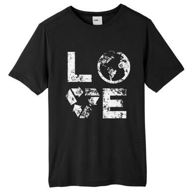 Love Earth Day 90s Vintage Recycling Or Teacher Tall Fusion ChromaSoft Performance T-Shirt