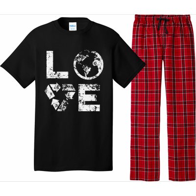 Love Earth Day 90s Vintage Recycling Or Teacher Pajama Set