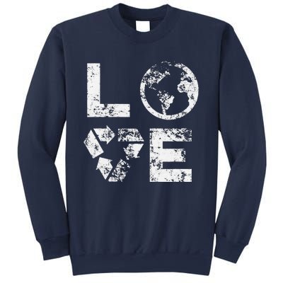 Love Earth Day 90s Vintage Recycling Or Teacher Sweatshirt