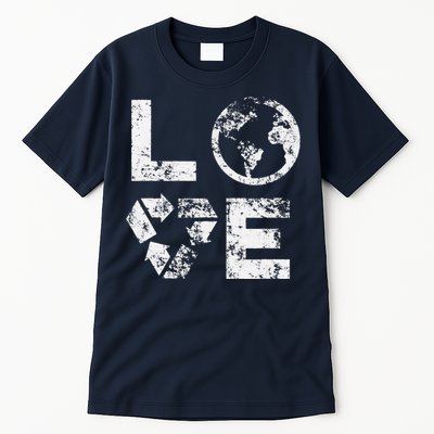 Love Earth Day 90s Vintage Recycling Or Teacher Tall T-Shirt