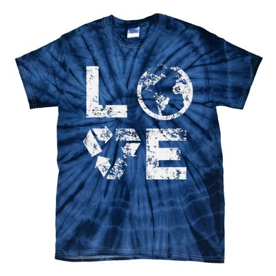 Love Earth Day 90s Vintage Recycling Or Teacher Tie-Dye T-Shirt