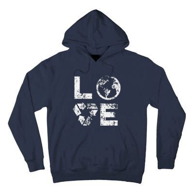 Love Earth Day 90s Vintage Recycling Or Teacher Tall Hoodie