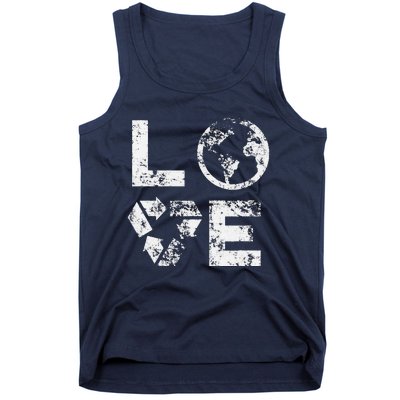 Love Earth Day 90s Vintage Recycling Or Teacher Tank Top