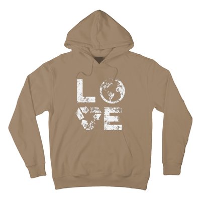 Love Earth Day 90s Vintage Recycling Or Teacher Hoodie