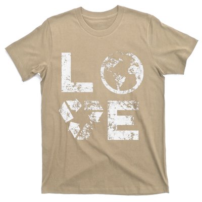 Love Earth Day 90s Vintage Recycling Or Teacher T-Shirt