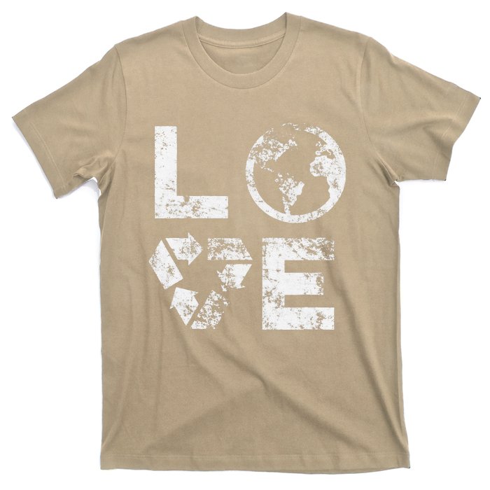 Love Earth Day 90s Vintage Recycling Or Teacher T-Shirt