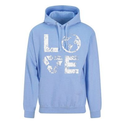 Love Earth Day 90s Vintage Recycling Or Teacher Unisex Surf Hoodie