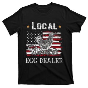 Local Egg Dealer Funny American Flag Chicken Lover Farmer T-Shirt