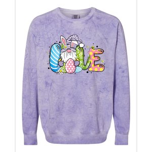 Love Easter Day Easter Egg Bunny Gnome For Lover Trending Gift Idea Colorblast Crewneck Sweatshirt