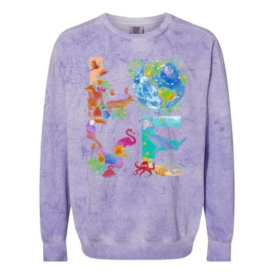 Love Earth Day Nature Colorblast Crewneck Sweatshirt