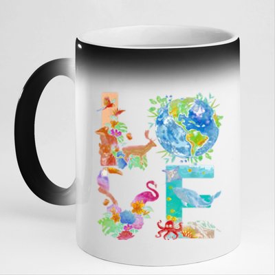 Love Earth Day Nature 11oz Black Color Changing Mug