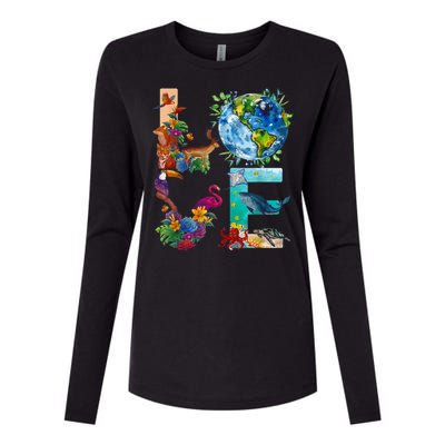 Love Earth Day Nature Womens Cotton Relaxed Long Sleeve T-Shirt