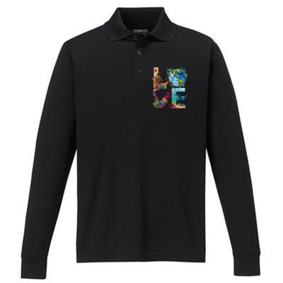 Love Earth Day Nature Performance Long Sleeve Polo