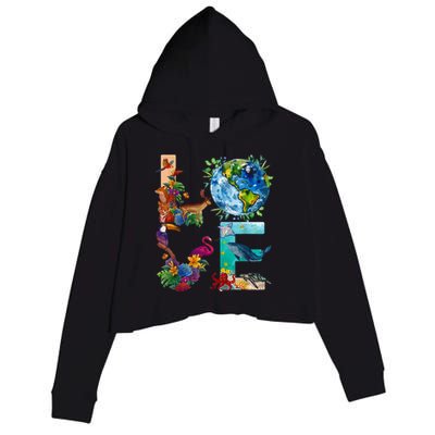 Love Earth Day Nature Crop Fleece Hoodie