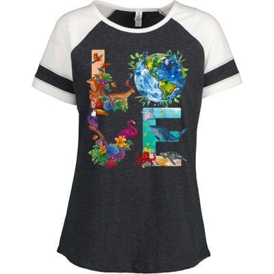 Love Earth Day Nature Enza Ladies Jersey Colorblock Tee