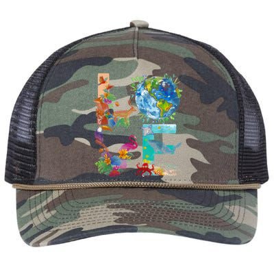 Love Earth Day Nature Retro Rope Trucker Hat Cap