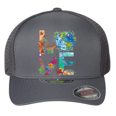 Love Earth Day Nature Flexfit Unipanel Trucker Cap