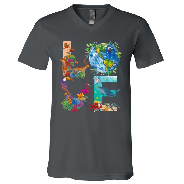 Love Earth Day Nature V-Neck T-Shirt