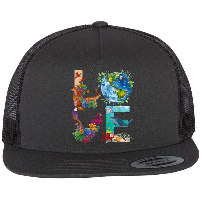 Love Earth Day Nature Flatbill Hat