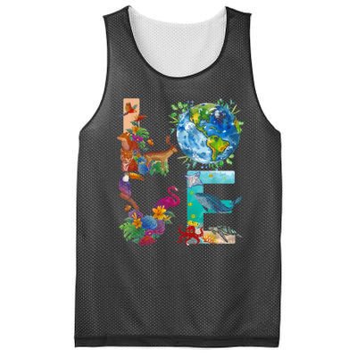 Love Earth Day Nature Mesh Reversible Basketball Jersey Tank