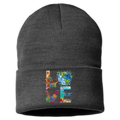 Love Earth Day Nature Sustainable Knit Beanie