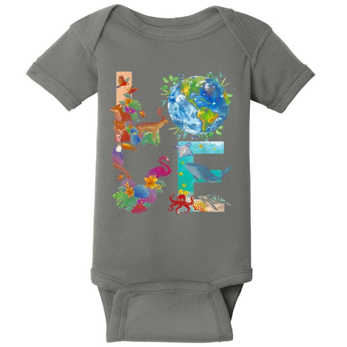 Love Earth Day Nature Baby Bodysuit