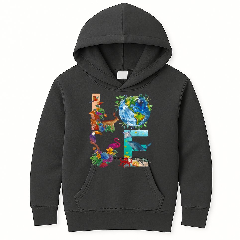 Love Earth Day Nature Kids Hoodie