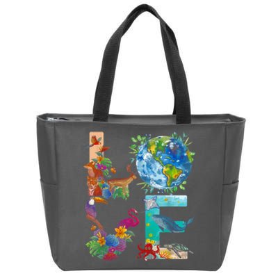 Love Earth Day Nature Zip Tote Bag