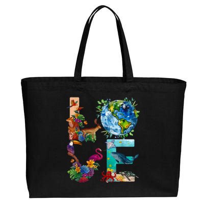 Love Earth Day Nature Cotton Canvas Jumbo Tote