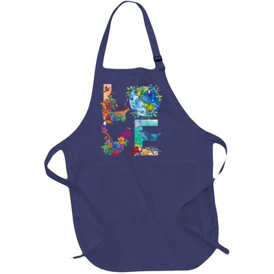 Love Earth Day Nature Full-Length Apron With Pockets