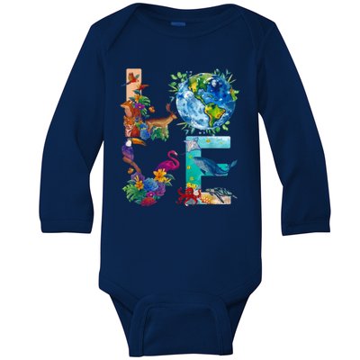 Love Earth Day Nature Baby Long Sleeve Bodysuit