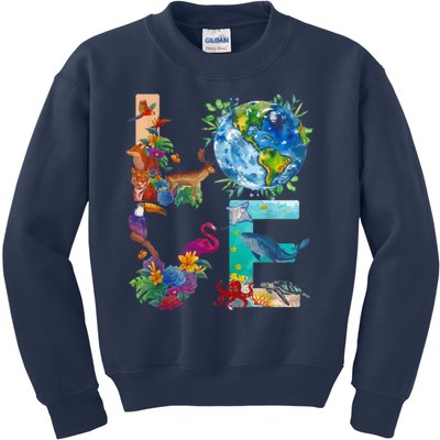 Love Earth Day Nature Kids Sweatshirt