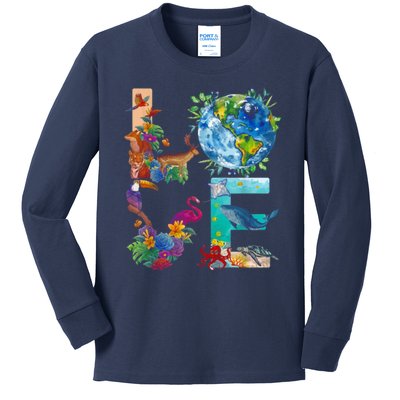 Love Earth Day Nature Kids Long Sleeve Shirt