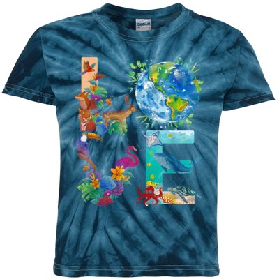 Love Earth Day Nature Kids Tie-Dye T-Shirt