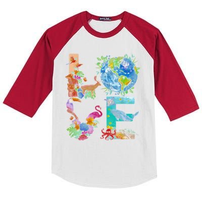 Love Earth Day Nature Kids Colorblock Raglan Jersey